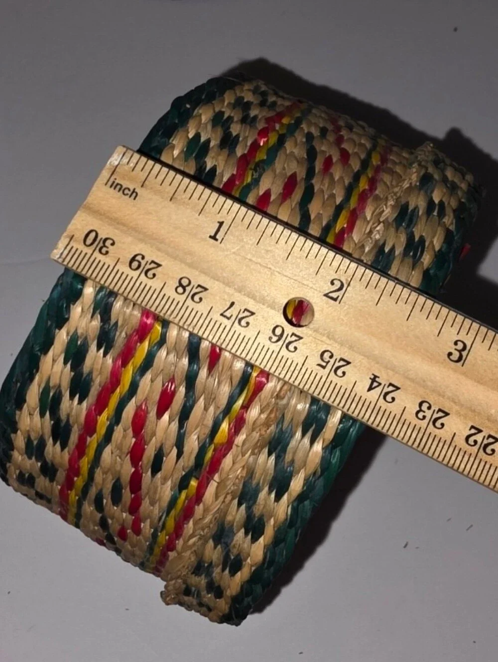 VTG Sweetgrass Woven Nesting Baskets w/Lid Round Natural Red Green Set Of 5 Read